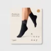 Women's Rose Applique Opaque Anklet Socks - A New Day™ Black 4-10: Nylon Spandex Knit, Banded Cuff, Floral Pattern -A New Day GUEST e12aaa29 3510 4188 b43c d78537243f63