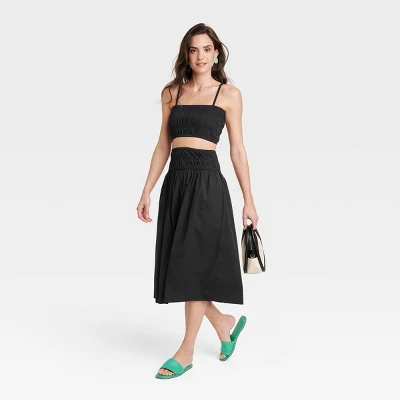 Women's Slim Fit Smocked Tiny Top - A New Day™ 4 Women's Slim Fit Smocked Tiny Top - A New Day™ - Image 2