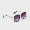 Women's Plastic And Metal Square Oversized Sunglasses - A New Day™ Black: UV Protection, Impact-Resistant -A New Day GUEST e5475db6 b8a2 4882 a826 60e12676876c
