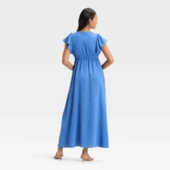 Women's Flutter Short Sleeve Maxi A-Line Dress - A New Day™