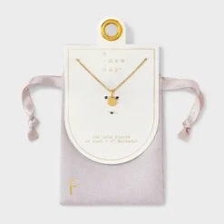 14K Gold Plated Round Initial Pendant Necklace - A New Day™ -A New Day GUEST ebb28a50 73a5 437a 83c9 b8ba66d48924