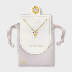 14K Gold Plated Round Initial Pendant Necklace - A New Day™ -A New Day GUEST ec266eea c45d 46e3 907c 294703b3771b