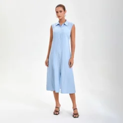Women's Tie-Waist Midi Shirtdress - A New Day™ Blue -A New Day GUEST f4bfe6b3 6587 4760 a53a cce63ec686b5