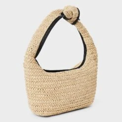 Straw Mini Bow Bag Clutch - A New Day™ Beige: Woven Paper Handbag, Single Handle, Unstructured Design -A New Day GUEST fb17eed4 b09a 43c1 8f68 10db7c726509
